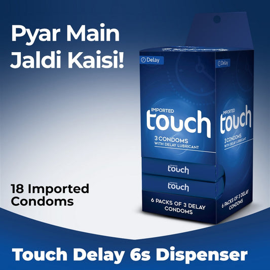 Touch Delay Condoms Dispenser – Pack of 3 (18 Pieces, 6 x 3's)