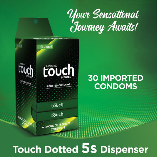 Touch Dotted Condoms – 30-Pack Dispenser (5 x 6's)