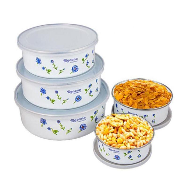 Reoona 5-Piece Stainless Steel Mixing Bowl Set with Plastic Lids โ Versatile Food Storage & Serving Containers