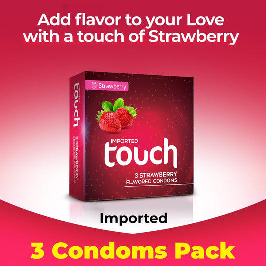 Touch Condoms (Strawberry Flavored, 3-Pack) – Safe, Tasty, and Fun