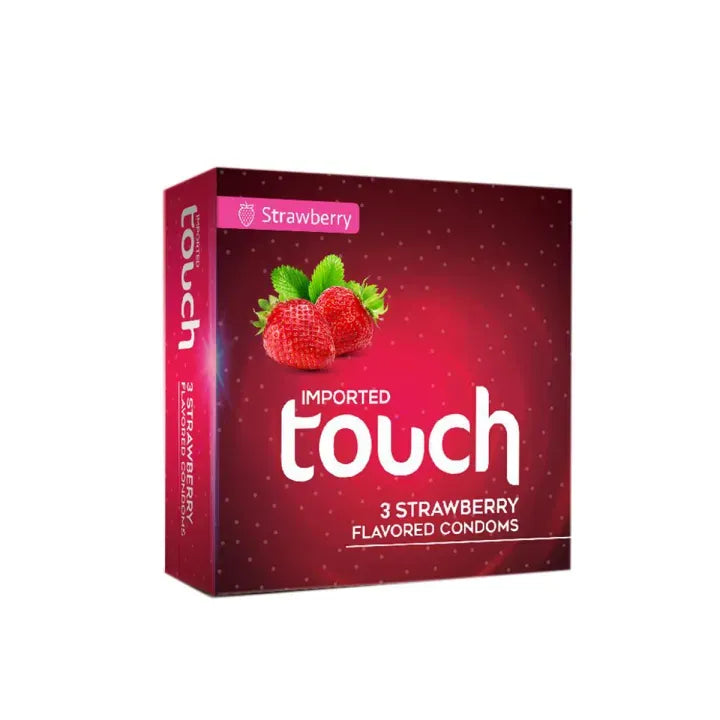 Touch Condoms (Strawberry Flavored, 3-Pack) ā Safe, Tasty, and Fun