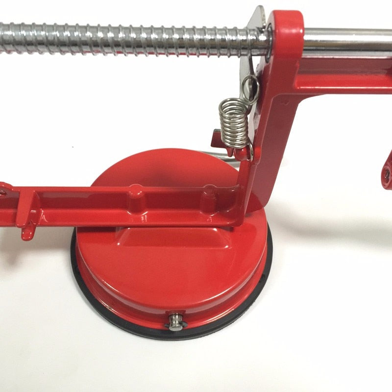 Red Stainless Steel Manual Twisted Potato Apple Spiral Slicer & French Fry Cutter - Vegetable Spiralizer Cooking Tool