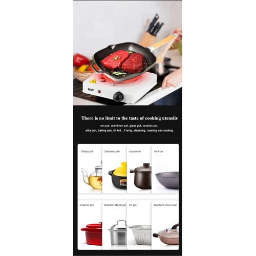 Electric Stove 1000 W cooking hot plate with temperature control overheat protection electric cooker