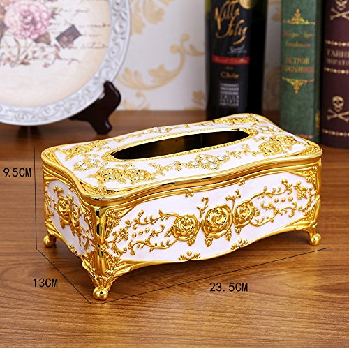 European Hotel Style Rectangular Fancy Table Facial Tissue Box Cover Holder β Elegant Tissue Dispenser for Home & Office