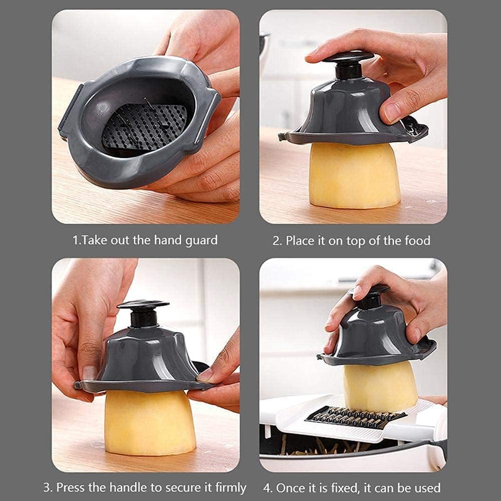 Plastic 9-in-1 Multi-Functional Vegetable Cutter, Grater, Slicer & Peeler with Wet Rotating Drain Basket Strainer – Folding Kitchen Chopper & Drainer