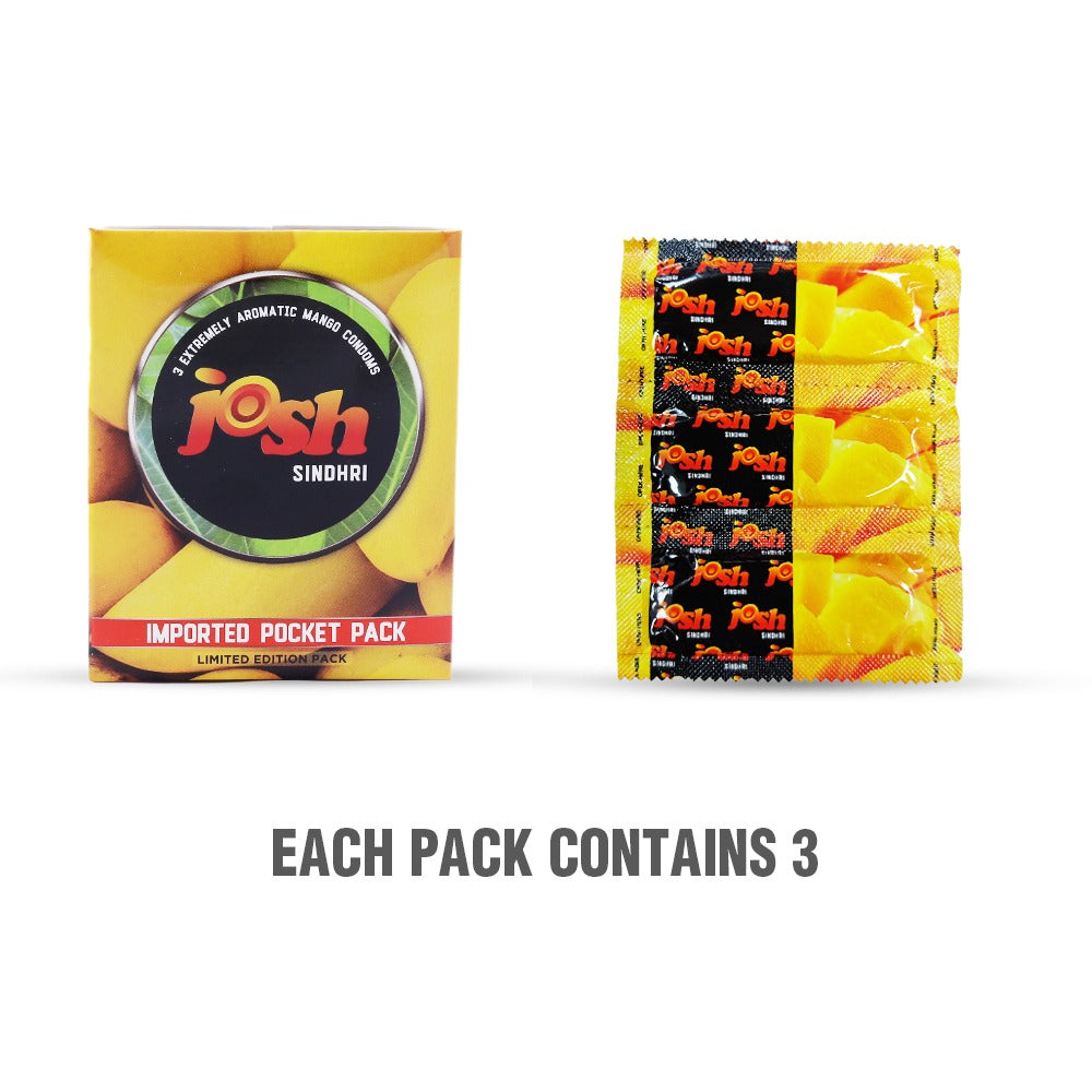 Experience the Sweetness of Sindhari Mango with Josh Condoms – 3 Pack