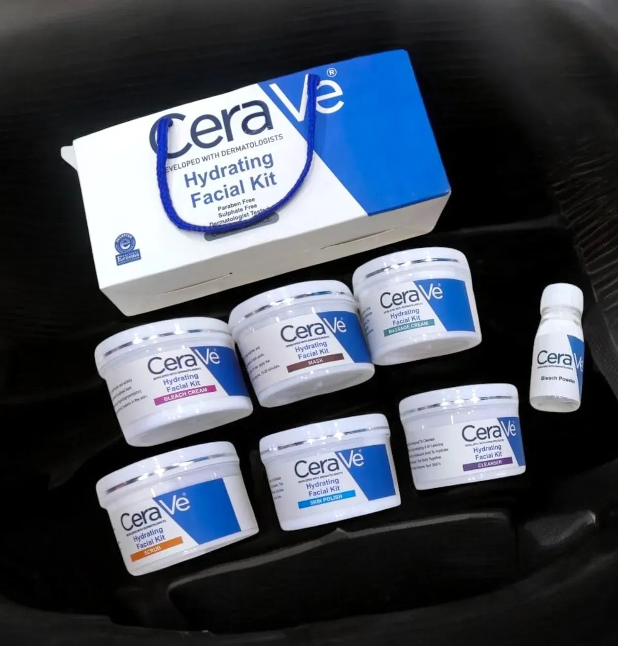 CeraVi Hydrating & Whitening Facial Kit with Bleach – Paraben-Free Care