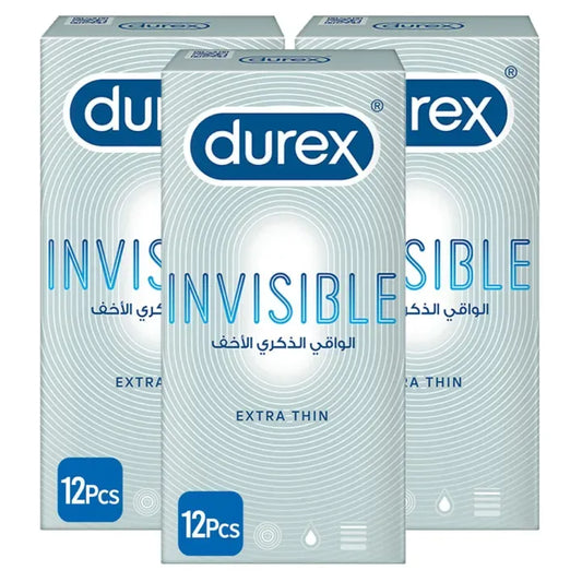 Invisible Extra Thin Condoms – Pack of 3 (12 Pieces Each)