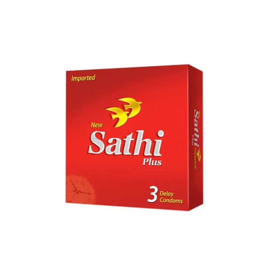 Sathi Plus Delay Condoms – Extended Pleasure, Pack of 3
