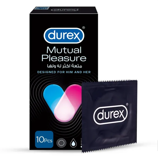 Durex Mutual Pleasure Condoms – Pack of 10 | Ribbed & Dotted with Delay Effect