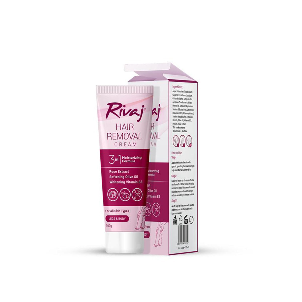 Rivaj UK Hair Removal Cream – 100g for Smooth & Silky Skin