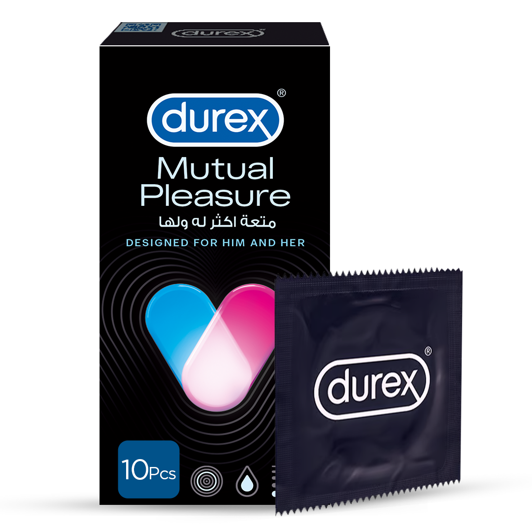 Durex Mutual Pleasure Condoms – Pack of 10 | Ribbed & Dotted with Delay Effect