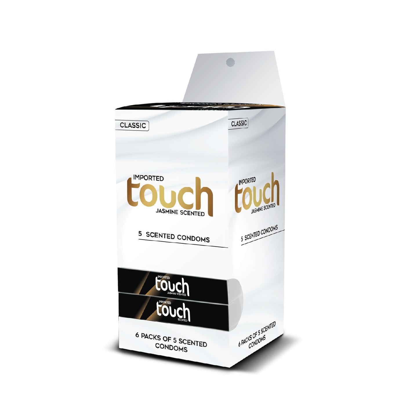 Touch Classic Condoms ā Jasmine Scented ā Dispenser Pack of 30 (6 Ć 5 Packs)