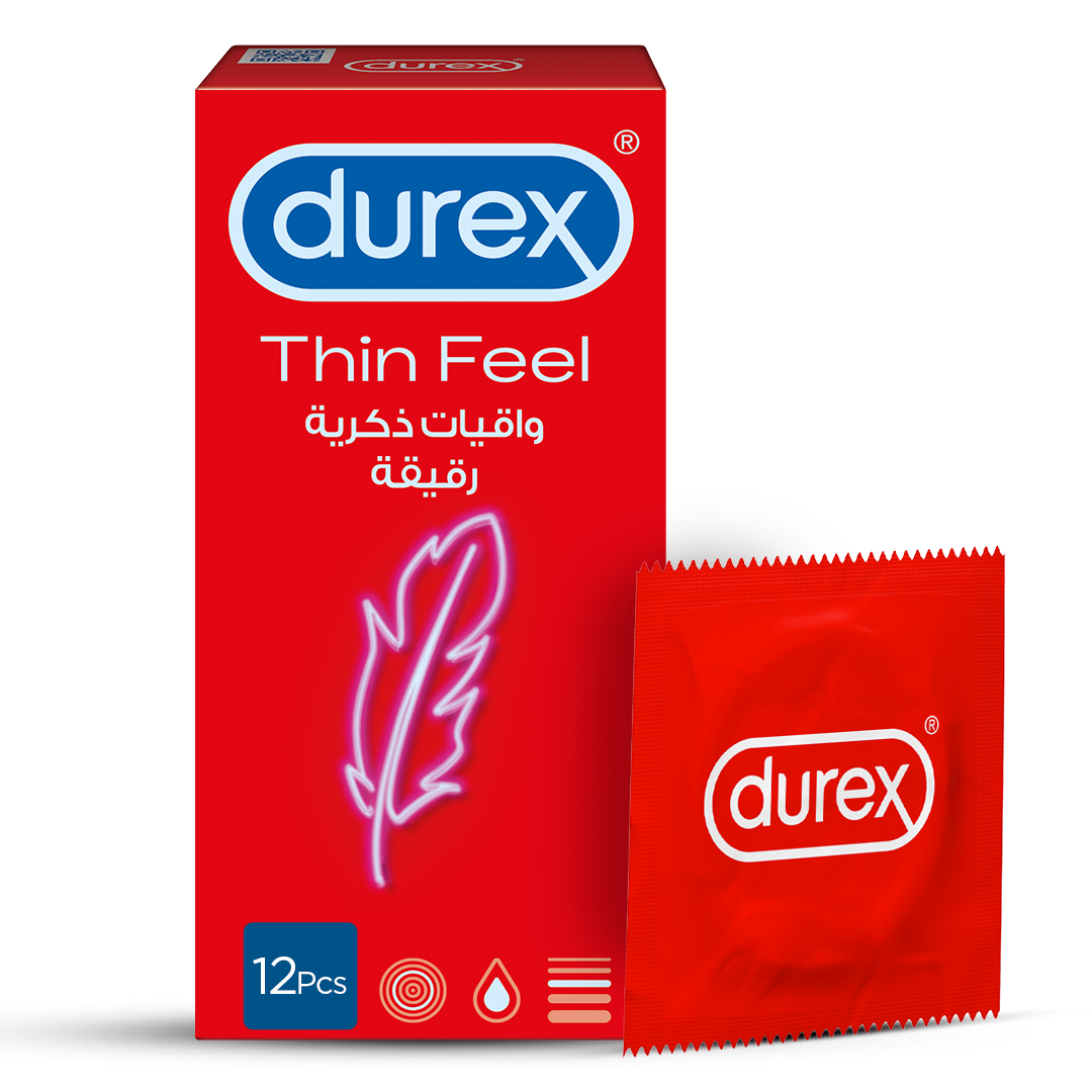 Durex Thin Feel Condoms – 12 Pack | Ultra-Thin for Maximum Sensitivity