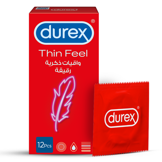Durex Thin Feel Condoms – 12 Pack | Ultra-Thin for Maximum Sensitivity
