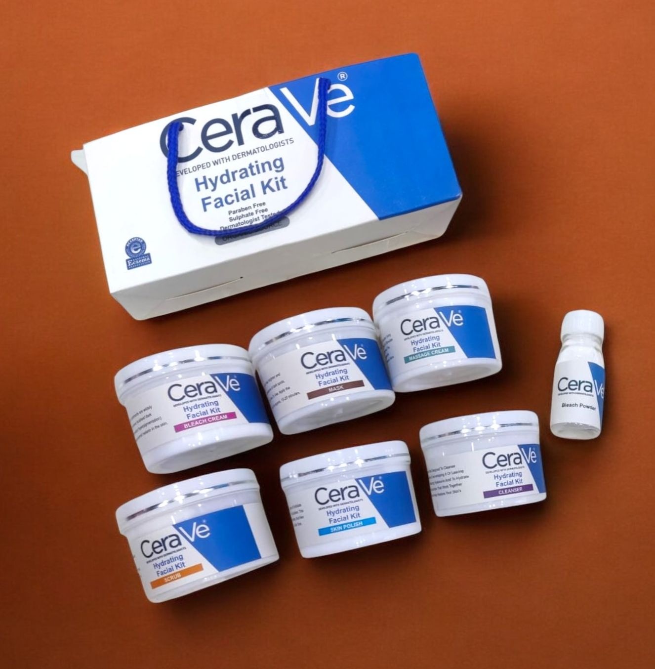 CeraVi Hydrating & Whitening Facial Kit with Bleach – Paraben-Free Care
