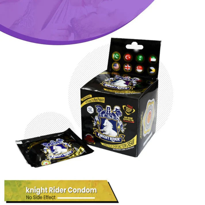 Knight Rider Pack Of 12 Extra Timing Condoms Black