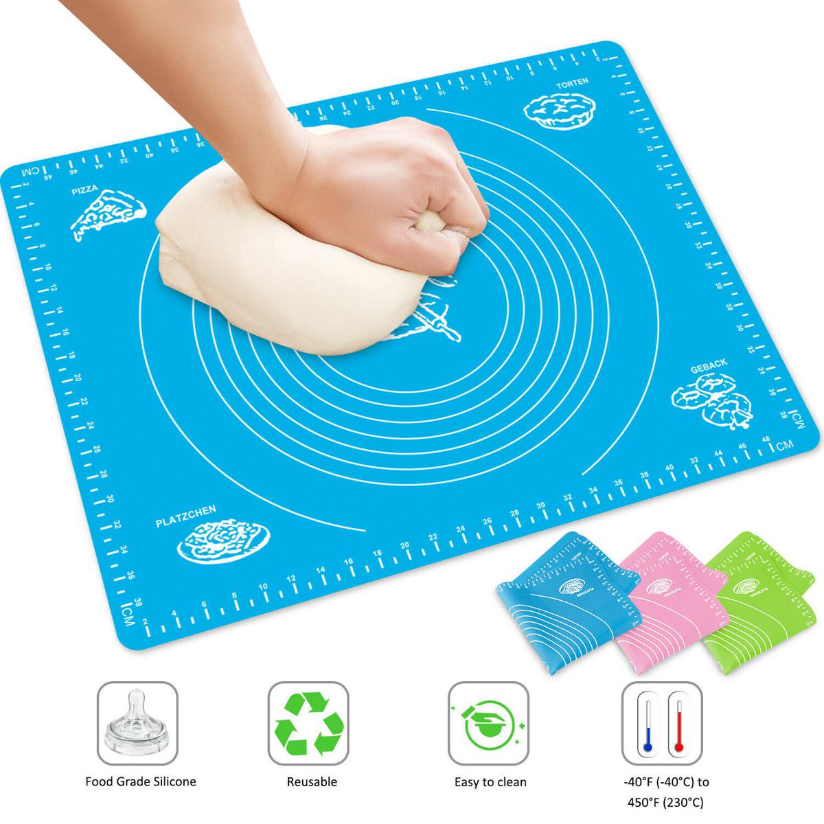 Extra Large Silicone Baking & Rolling Mat with Measurements - Ideal for Rotis, Pizza, Cakes, and Pastries