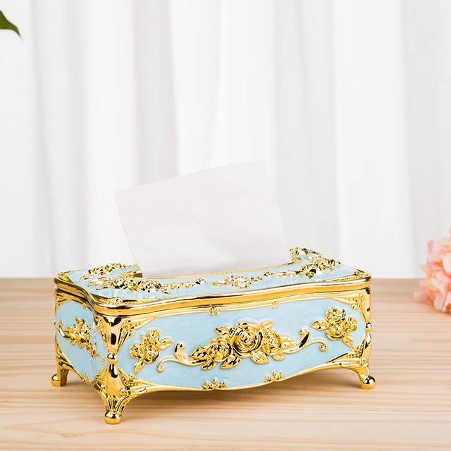 European Hotel Style Rectangular Fancy Table Facial Tissue Box Cover Holder – Elegant Tissue Dispenser for Home & Office