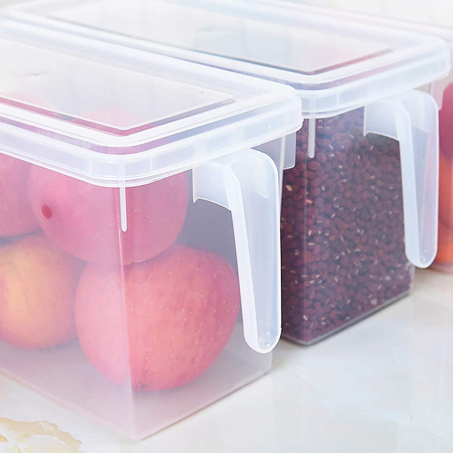 1PC Stackable Fridge & Freezer Storage Box with Sturdy Handle – Large Reusable Plastic Container for Food Organization