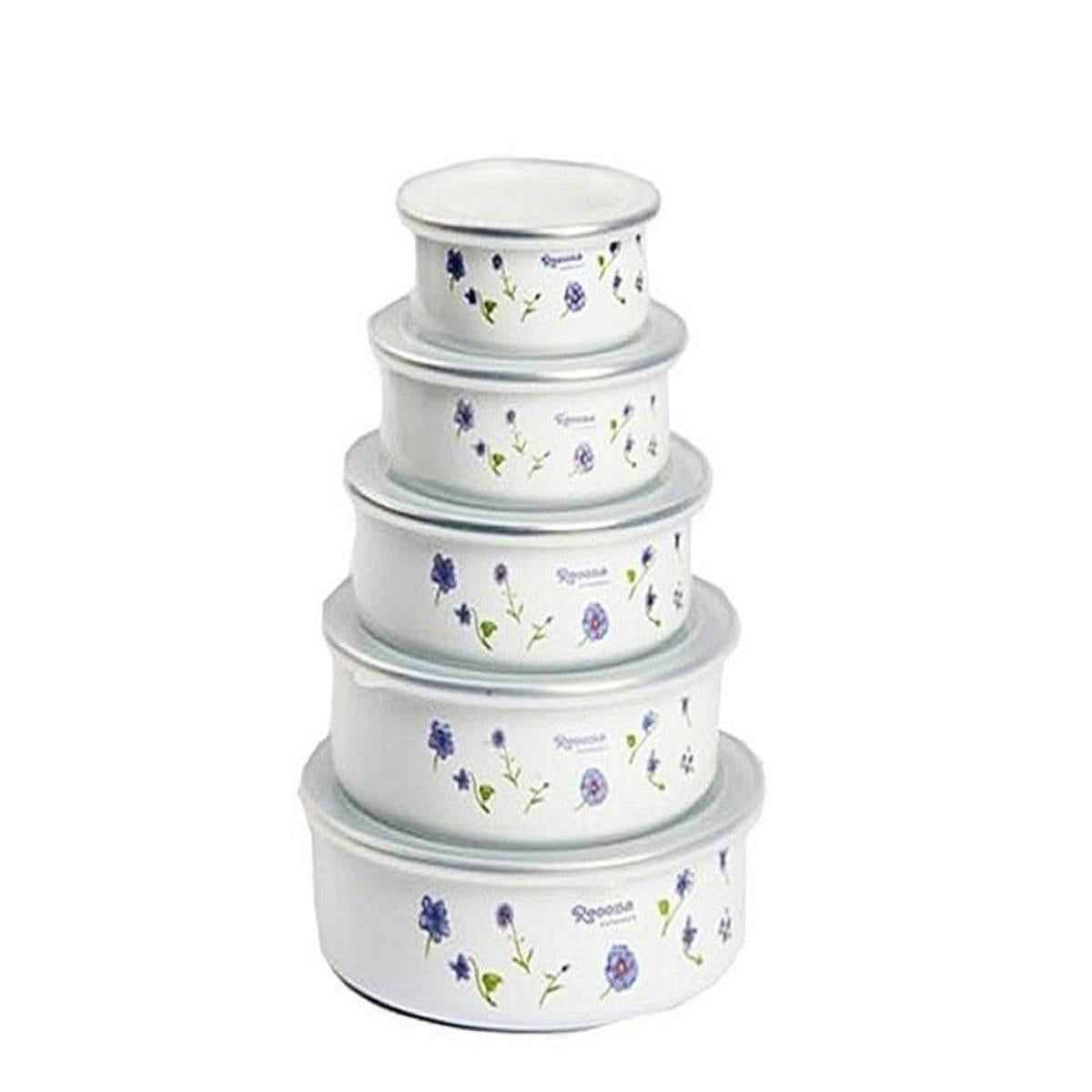 Reoona 5-Piece Stainless Steel Mixing Bowl Set with Plastic Lids – Versatile Food Storage & Serving Containers
