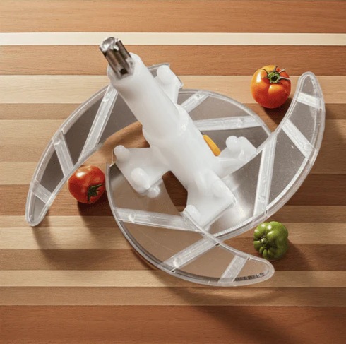 Manual Stainless Steel 2000 ML Food Chopper with 4 Curved Blades – Handheld Vegetable, Fruit, Nut, and Herb Mincer/Blender