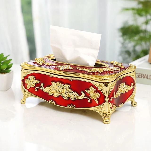 European Hotel Style Rectangular Fancy Table Facial Tissue Box Cover Holder – Elegant Tissue Dispenser for Home & Office