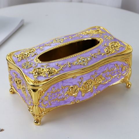 European Hotel Style Rectangular Fancy Table Facial Tissue Box Cover Holder – Elegant Tissue Dispenser for Home & Office