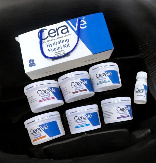 CeraVi Hydrating & Whitening Facial Kit with Bleach – Paraben-Free Care